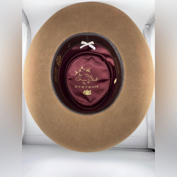 Stetson The Gun Club XXXX Cowboy Hat Size 7 USA Made Brown Leather - Picture 7 of 14